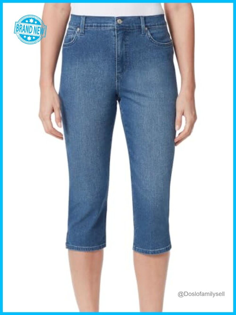High Rise Capri Jeans - Stretch Cotton Blend - 21" Inseam